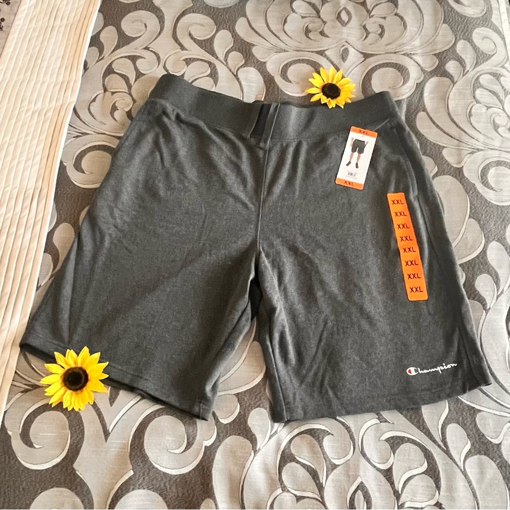 Men's Champion Gray Athletic Soft Terry Shorts Elastic Waistband, XXL